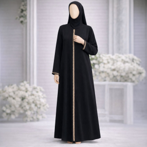 Simple Abaya with Zoom Lace Stone Work