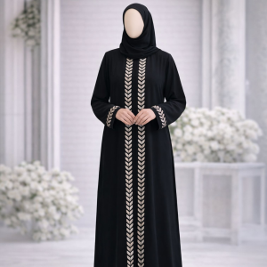 TikTok Material Front Embroidery Abaya