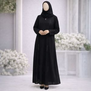 Nida Abaya with Handmade Tube Work